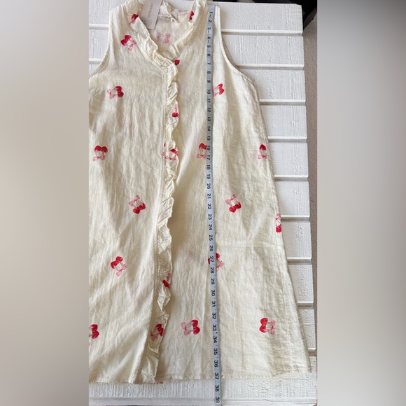 Bellambra Women’s Linen/Cotton Shift Dress Ruffle Collar to Bottom Hem Large - Picture 10 of 10